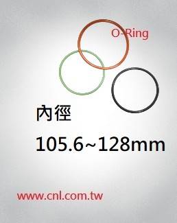 O环尺寸表<br> 内径105.6~128mm