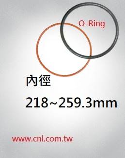 O环尺寸表<br> 内径218~259.3mm