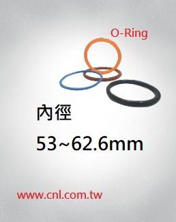 O环尺寸表<br> 内径53~62.6mm