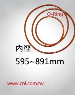O环尺寸表<br> 内径595~581mm