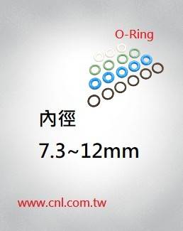 O环尺寸表<br> 内径7.3~12mm